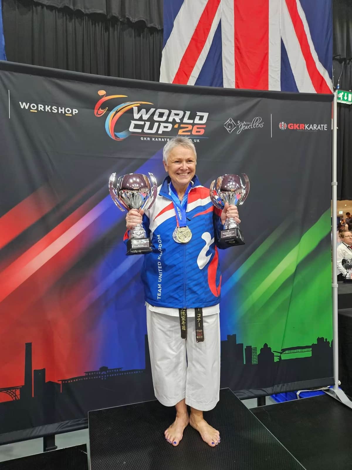 Stoke karate instructor wins world gold seven months after knee replacement — Stoke-on-Trent news photo