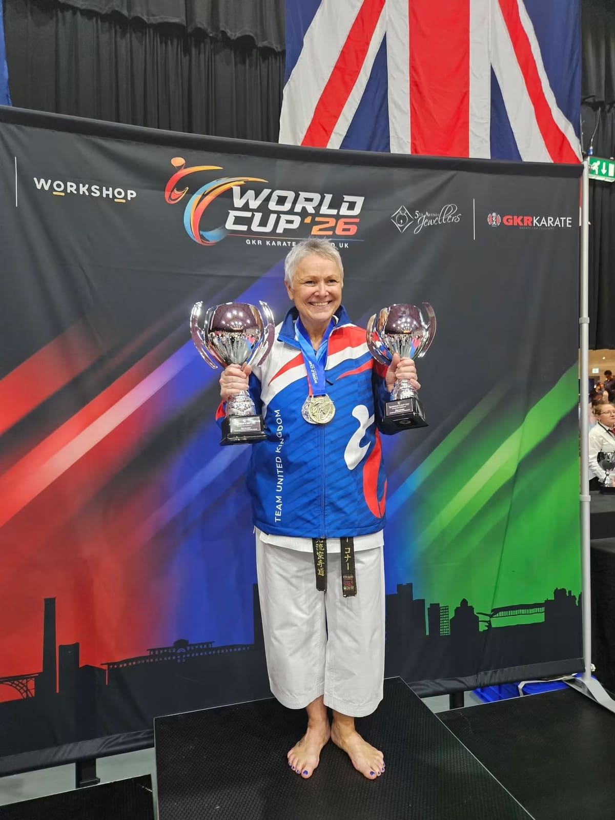 Stoke karate instructor wins world gold seven months after knee replacement — supplied image 3