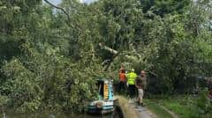 Stoke Canal Blocked After Tree Falls on Boat — Stoke-on-Trent news photo