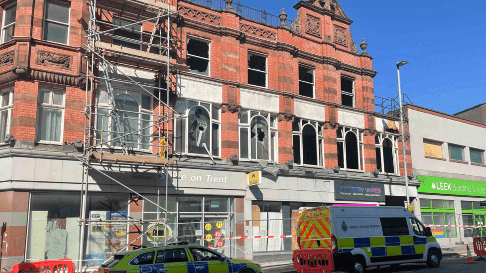 Hanley Building Fire: Cause Remains Inconclusive — Stoke-on-Trent news photo (BBC Stoke & Staffordshire)