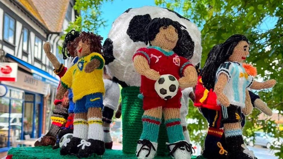Stoke Post Boxes Get World Cup Yarn Bomb Makeover — Stoke-on-Trent news photo (BBC Stoke & Staffordshire)