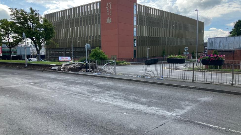 Two arrested after stolen Mercedes crashes in Stoke — Stoke-on-Trent news photo (BBC Stoke & Staffordshire)