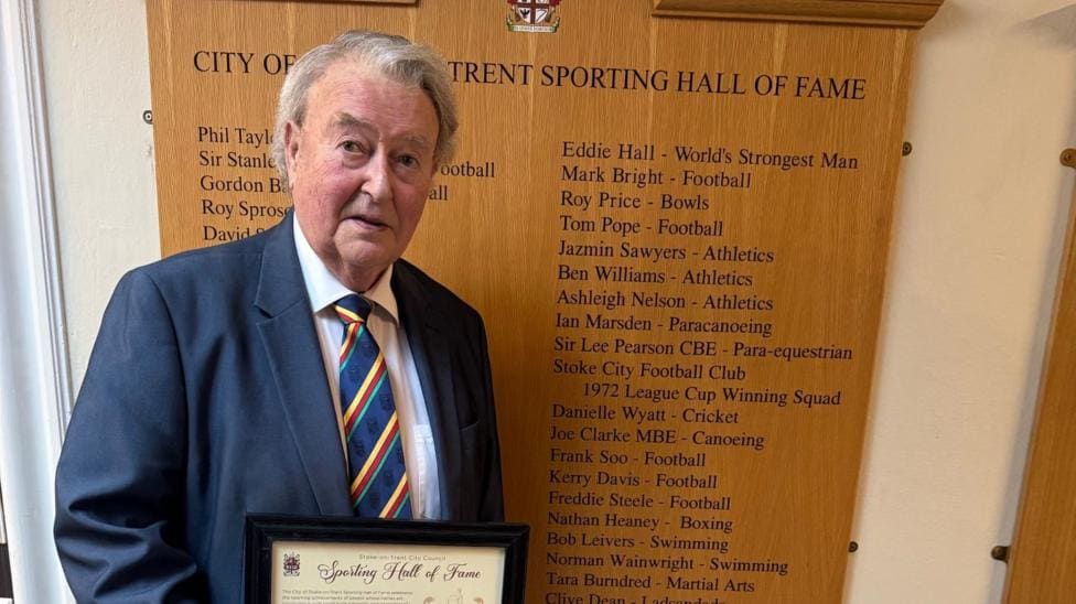 BBC Radio Commentator Nigel Johnson Inducted into Stoke-on-Trent Sporting Hall of Fame — Stoke-on-Trent news photo (BBC Stoke & Staffordshire)